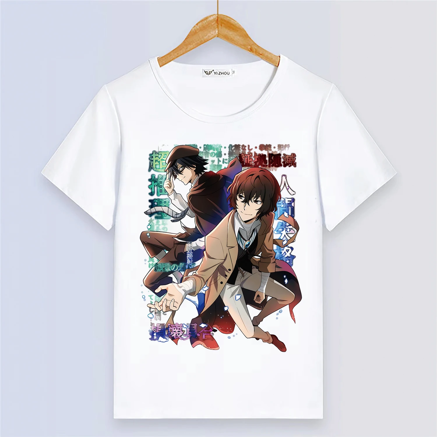 Anime Stray Dogs Women Short Sleeve T Shirt Digital Printing White Summer Cartoon Tops Couple Cosplay Breathable Tees Shirts