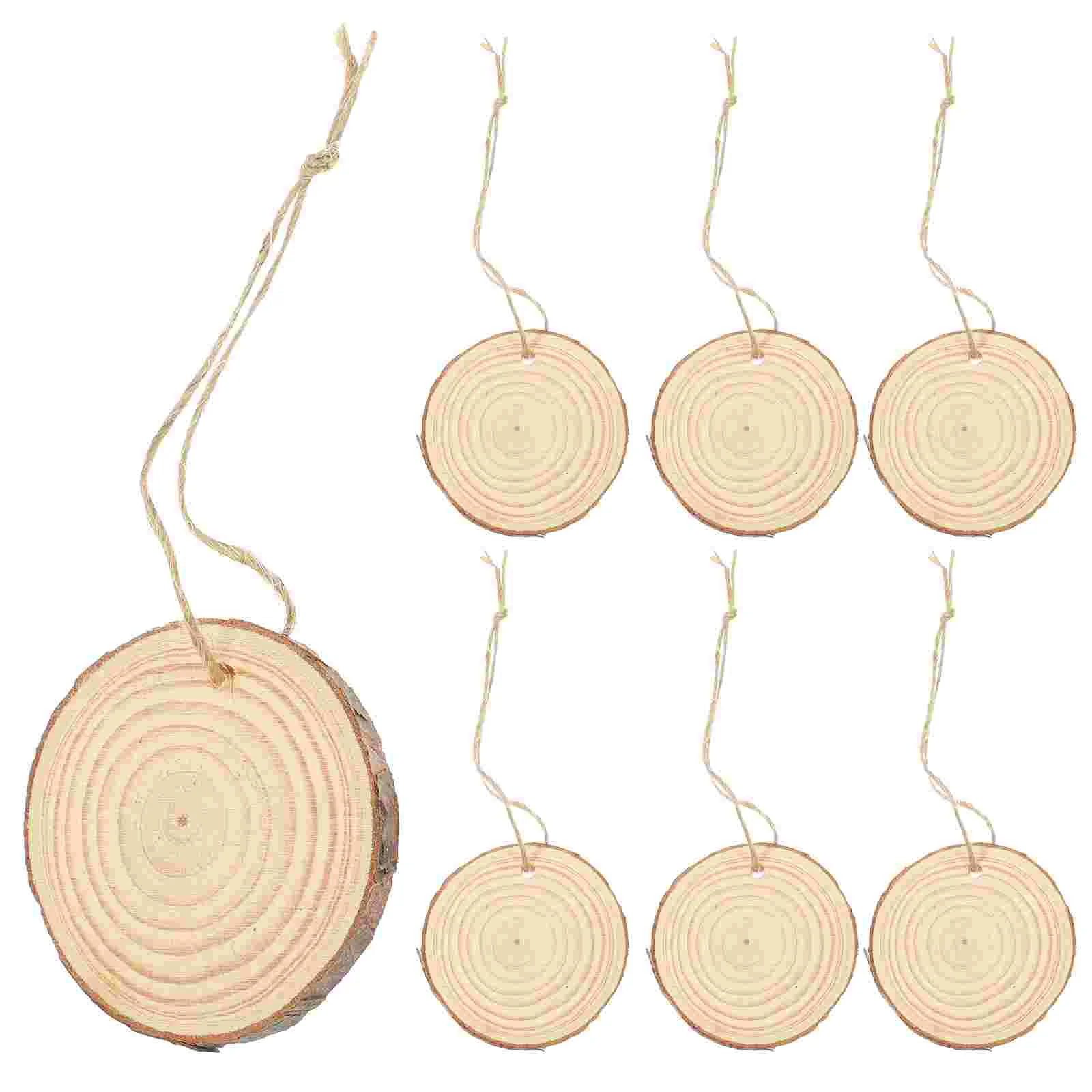 10 Pcs Christmas Decorations Ornaments Wood Crafts Wooden to Paint Unfinished Round Slices Predrilled for