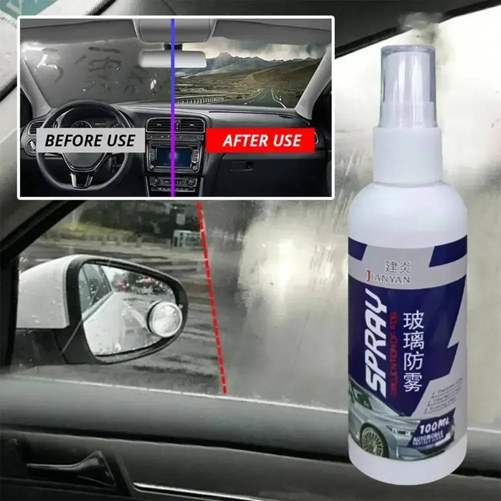 100/300ml Car Windshield Anti-fog Spray Efficient Long Lasting Car Rainproof Anti-fog Spray for Windscreen Rearview Mirror