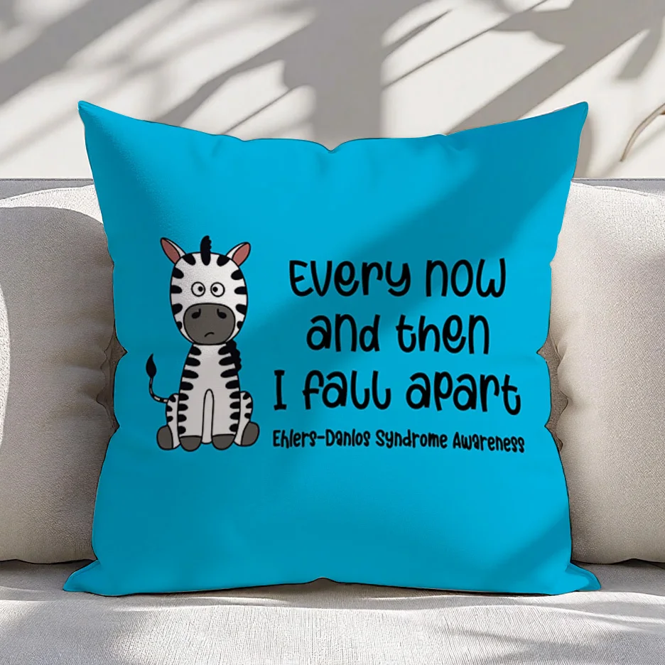 Short Plush “Zebra Awareness” Pillowcase Double Sided Printed Zipper Cushion Cover Ehlers-Danlos Syndrome Support Decor