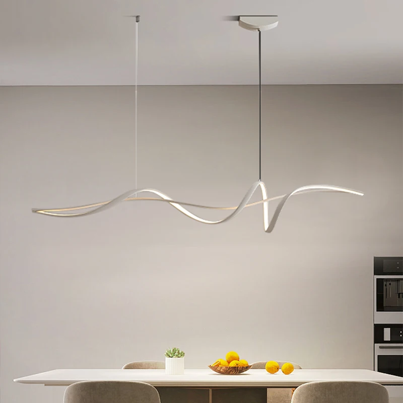 Lampe LED suspendue au design simpliste moderne, luminaire décoratif d\'intérieur, idéal pour un salon, une salle à manger ou un bar
