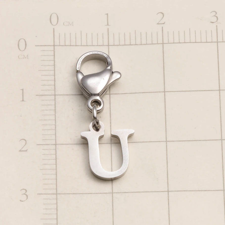 A-Z Alphabet-Schlüsselanhänger mit Karabinerverschluss, Edelstahl-Initialen-Anhänger, Schmuck für DIY-Rucksack, Handtasche, Personalisierte Geschenke – Detail 23