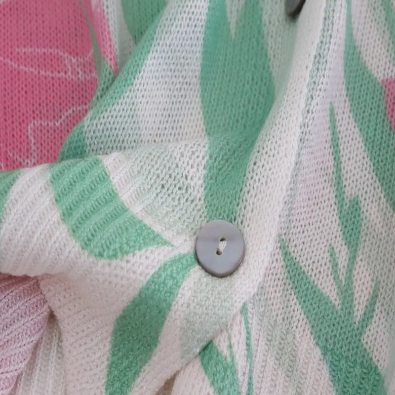Faionable Print Gebreid Lang Sve rond Ne Open Vest Dames Zomer Nieuwe collectie Ademend Lichtgewicht Veelzijdige top
