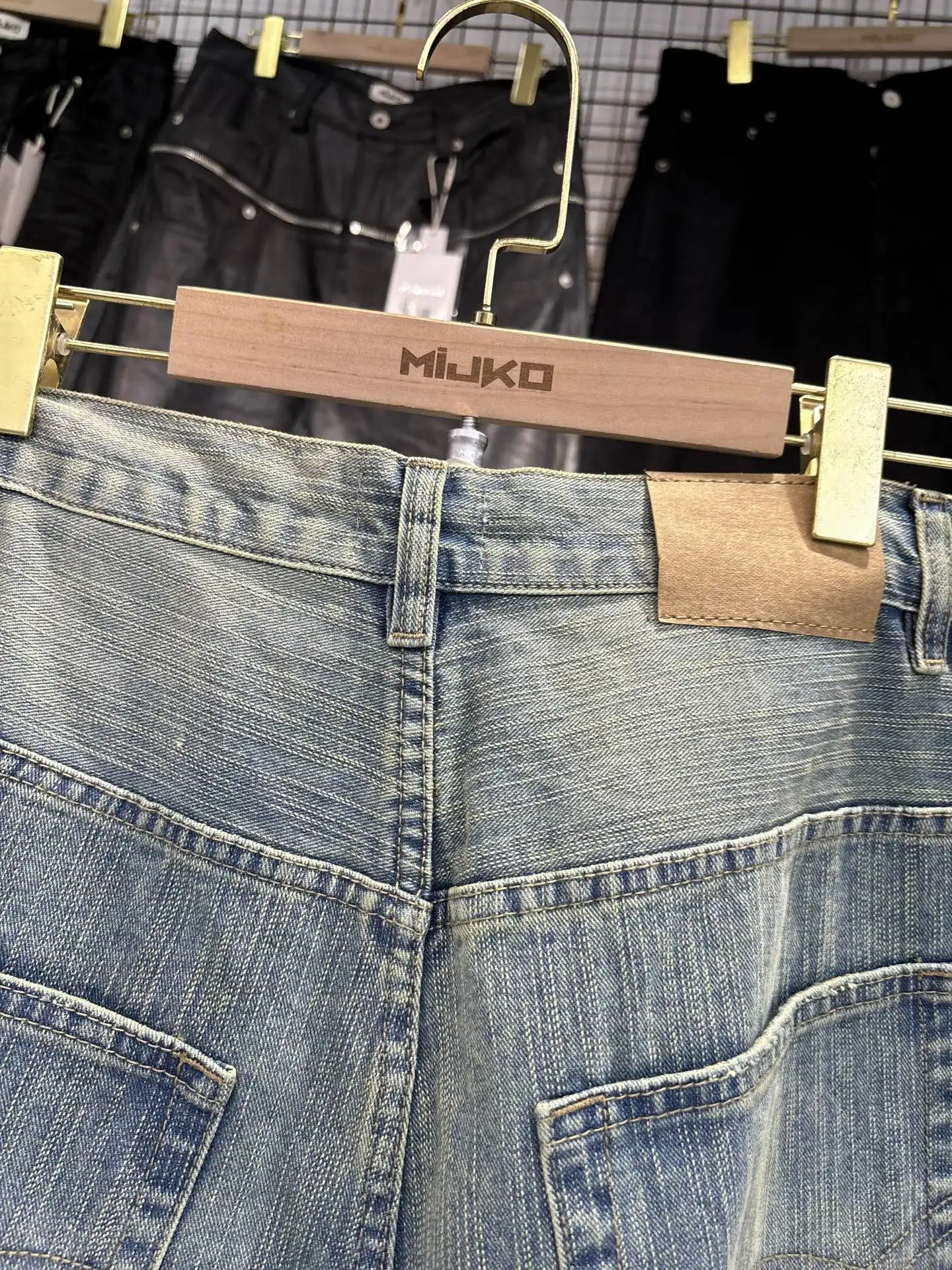 MIJKO جينز رجالي BAGGY موضة الربيع والصيف سروال فضفاض عالي الشارع ZJ098 #6