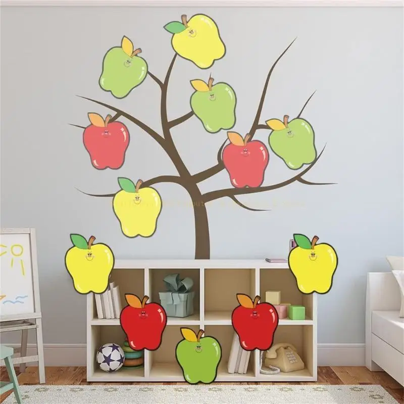 Conjunto 30 cartões boletim 5,5 x 4,5 polegadas recortes formato fruta volta às aulas, suprimentos para sala