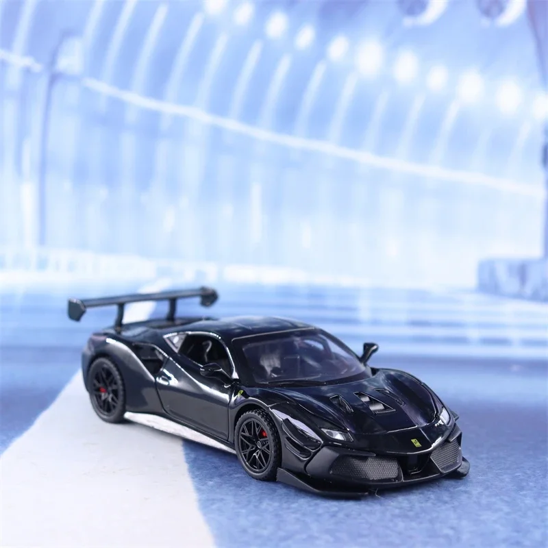 1:32 Ferrari F488 sports car High Simulation Diecast Metal Alloy Model car Sound Light Pull Back Collection Kids Toy Gifts A570