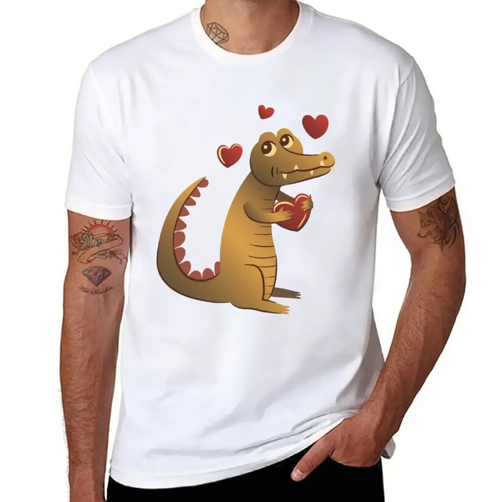 Crocodile in Love T-Shirt boys whites korean fashion mens graphic t-shirts anime