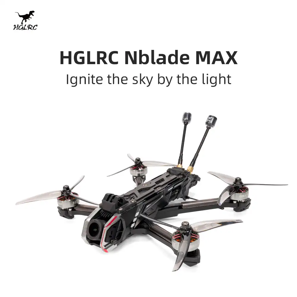 

HGLRC Nblade MAX 5inch Freestyle Cinematic FPV Drone Quadcopter - True-X / DC