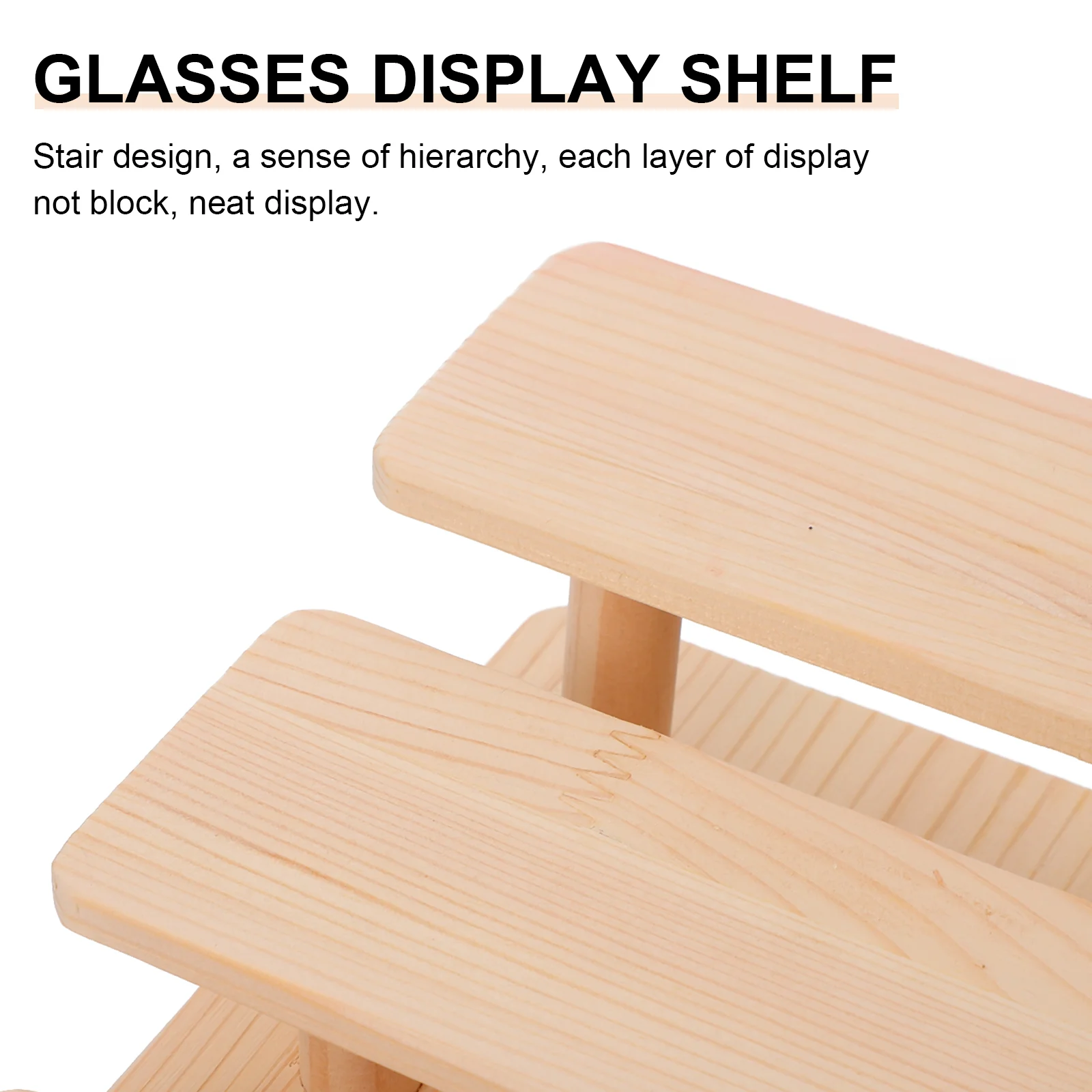 Ring Holder Solid Wood Jewelry Display Stand Desktop Monitor Wooden Glasses Rack Shelves for of Trays