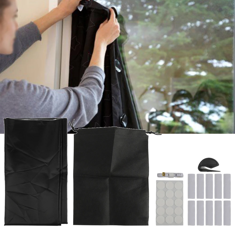 Travel Blackout Curtains For Kids Room Bedroom Sunshade Windproof Curtains 420D Oxford Cloth Blind Window Blackout Curtains