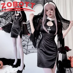 Anime Lolita Nun Costume Cosplay Shows Outfit Sexy Ladies Halloween Performance Fancy Dress Up Sister Cos Uniform Gothic Style