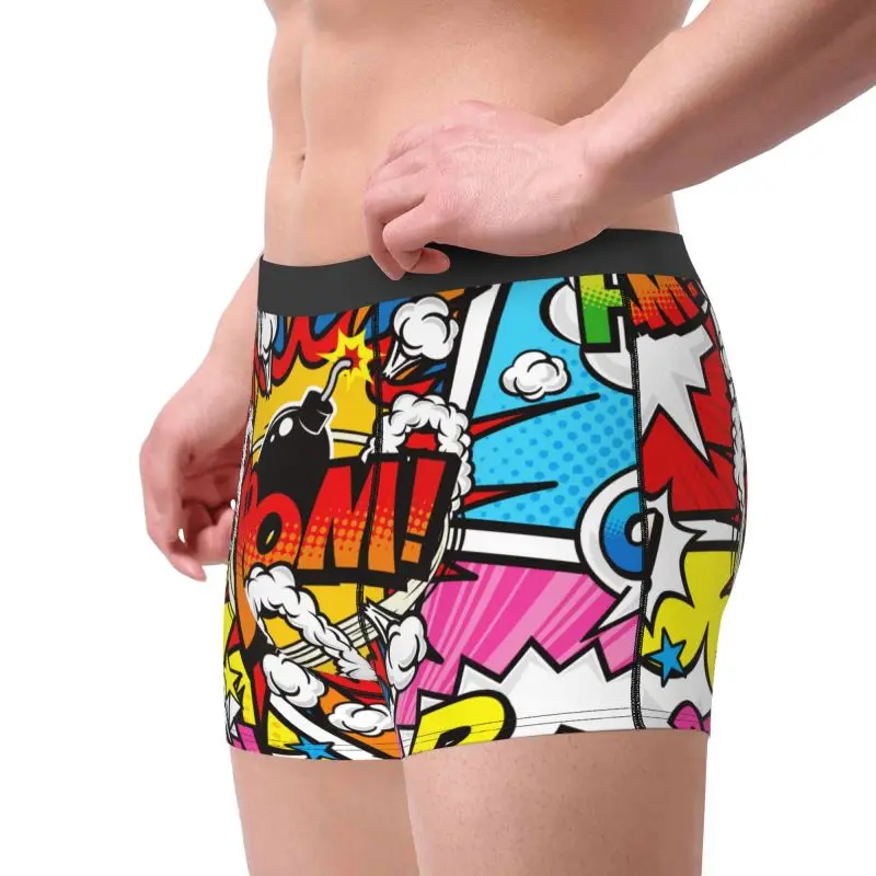 American Comic Book Collection Pop Art Men Boxers Shorts Underwear Hip Hop Soft Breathable Underpants Large Size Boxer Briefs