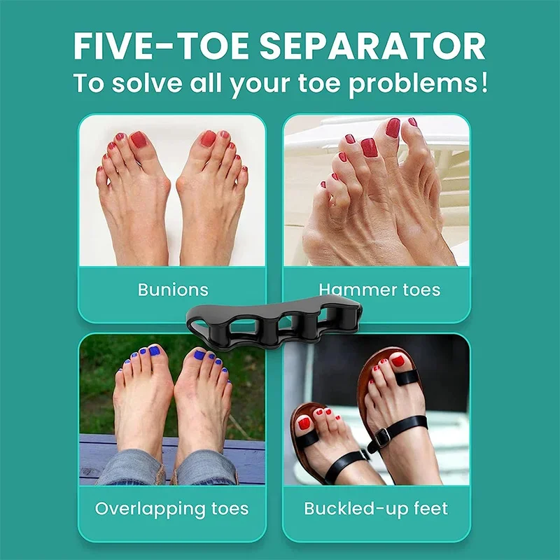 1 Pair of Soft Silicone Toe Orthotics, Toe Separators, Bunion and Hammertoe Orthotics, Suitable for Running and Yoga Practice