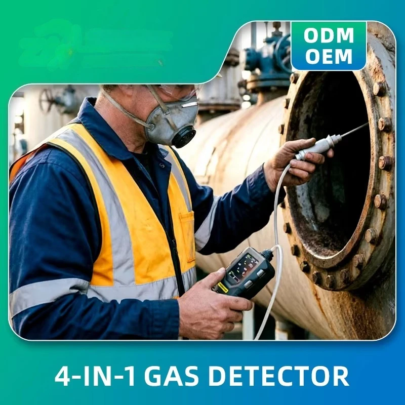 Confined Space Gas Monitor Multi Gas Detector 4 in 1 Gas Meter Confined Space Entry Detector