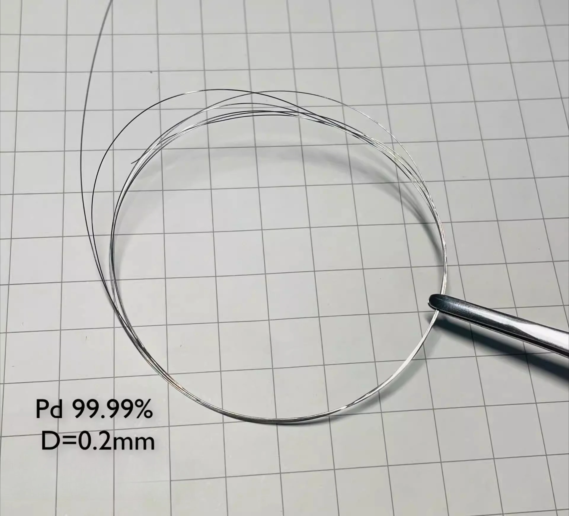 Extra fine 0.2mm scientific research palladium wire pd wire high purity palladium palladium gold wire pd 9999