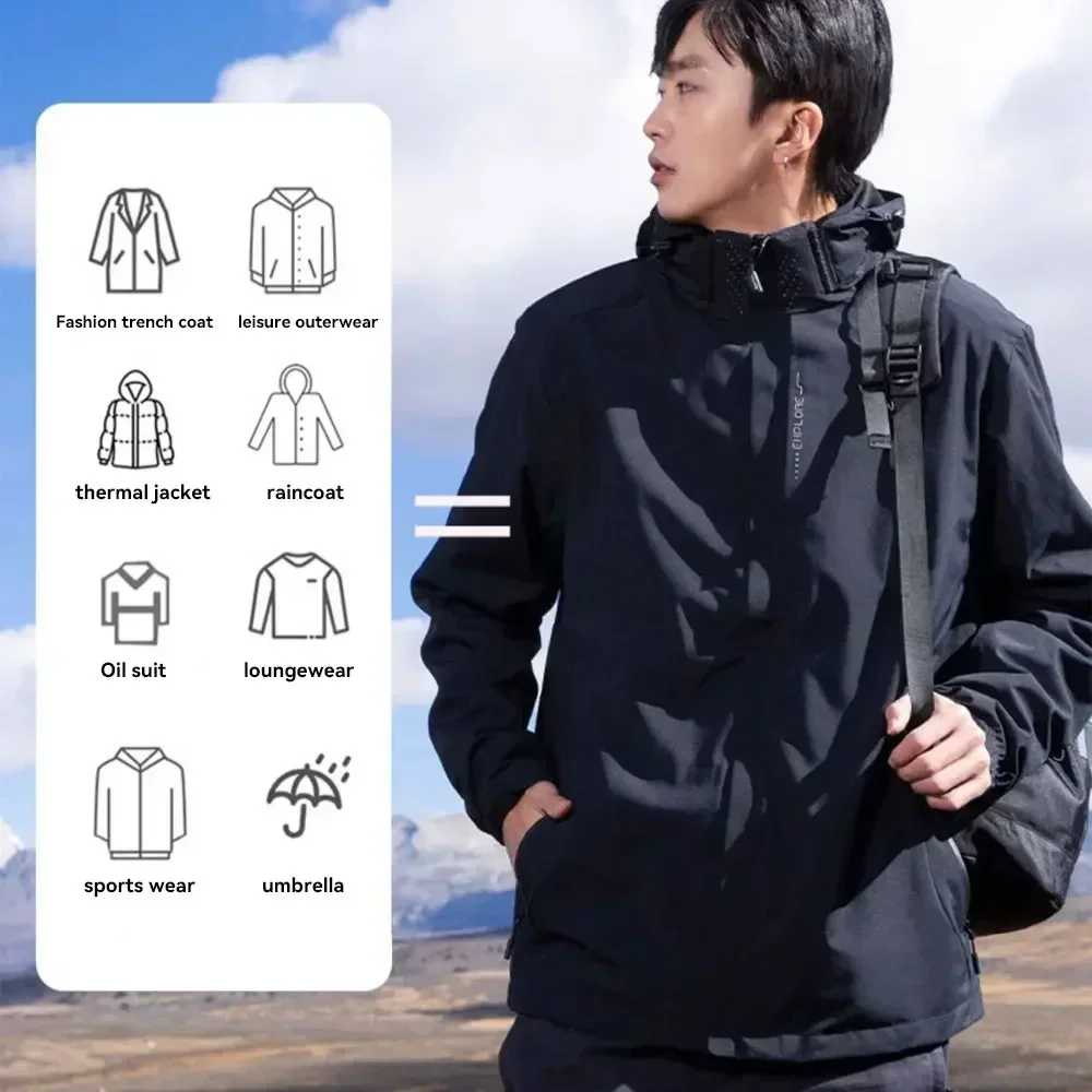 Veste à capuche patchwork avec poignées amovibles pour hommes et femmes, vêtements de sport de plein air, mode Harajuku