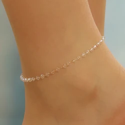 Kinitial Exquisite and fashionable laser plated anklet with multiple transparent gemstones as an anniversary gift for her