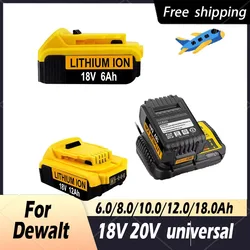 For dewalt 20V 6.0Ah Rechargeable battery for Dewalt Cordless screwdriver drill Screw gun wrench impact batteries DCB200 DCD790