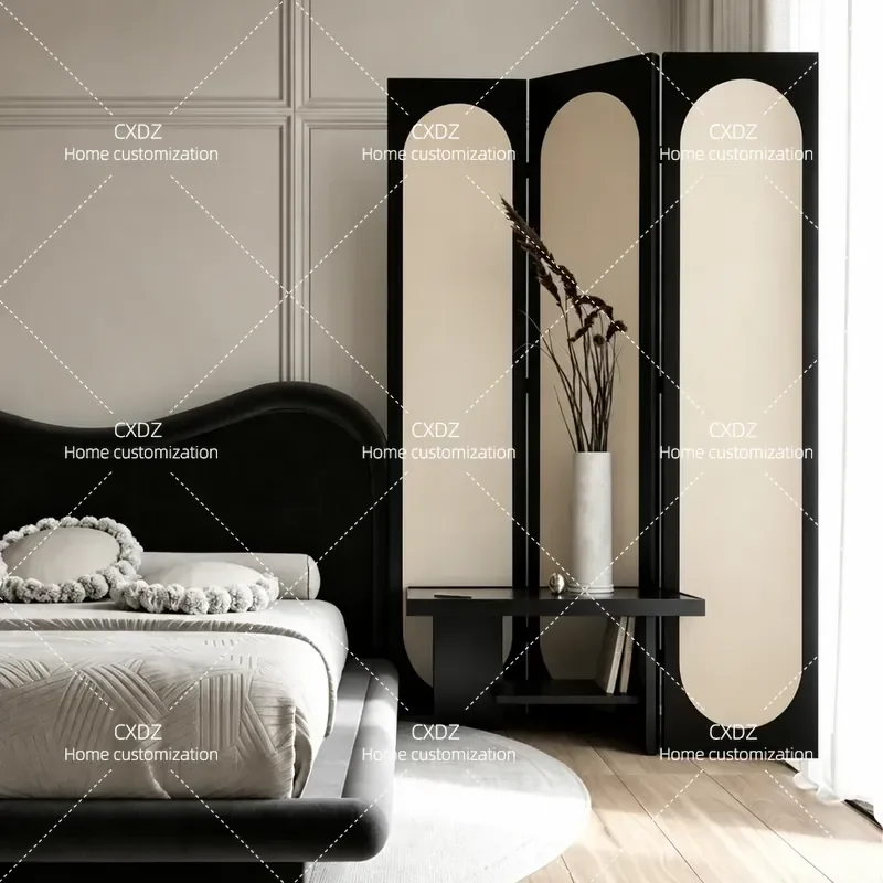 Foldable Room Divider Screen Portable Privacy Partition for Living Room Bedroom Office Light Luxury Background Wall Decor