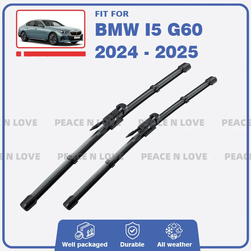 

Передняя щетка стеклоочистителя для BMW I5 G60 Sedan 2024-2025 2 шт. с левым и правым рулем, резиновые щетки для лобового стекла, автоаксессуары