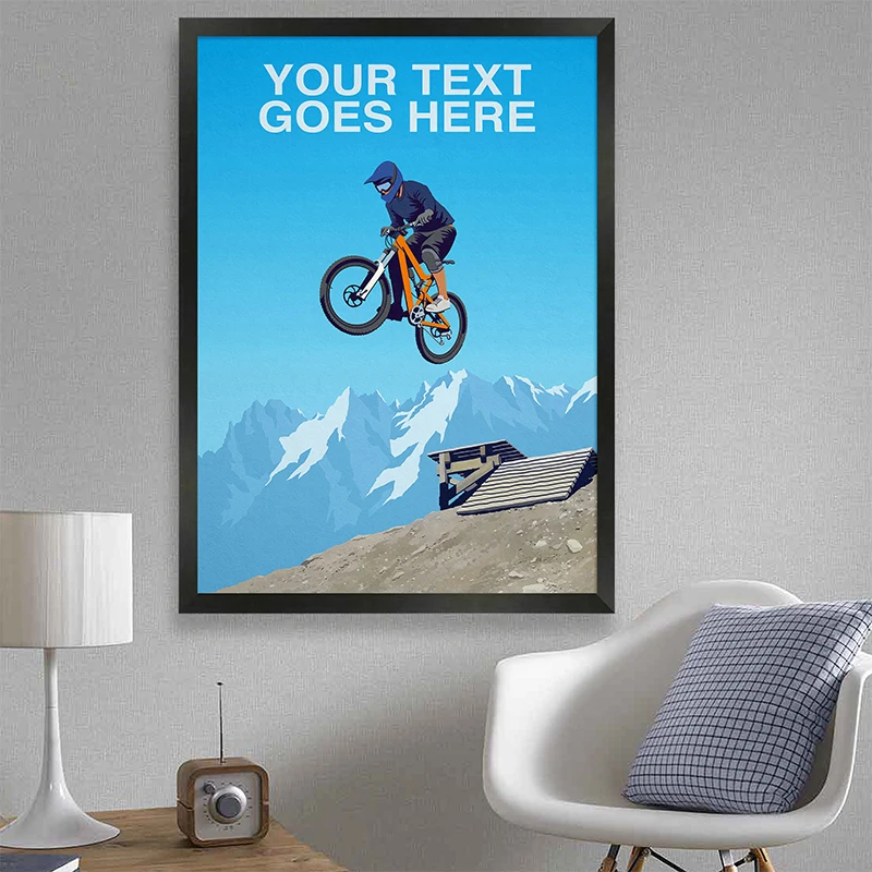 Abstract Mountain Biking Acrobatics Outdoor Mountain scenery Poster Canvas Painting Wall Art Pictures For living room Home Decor