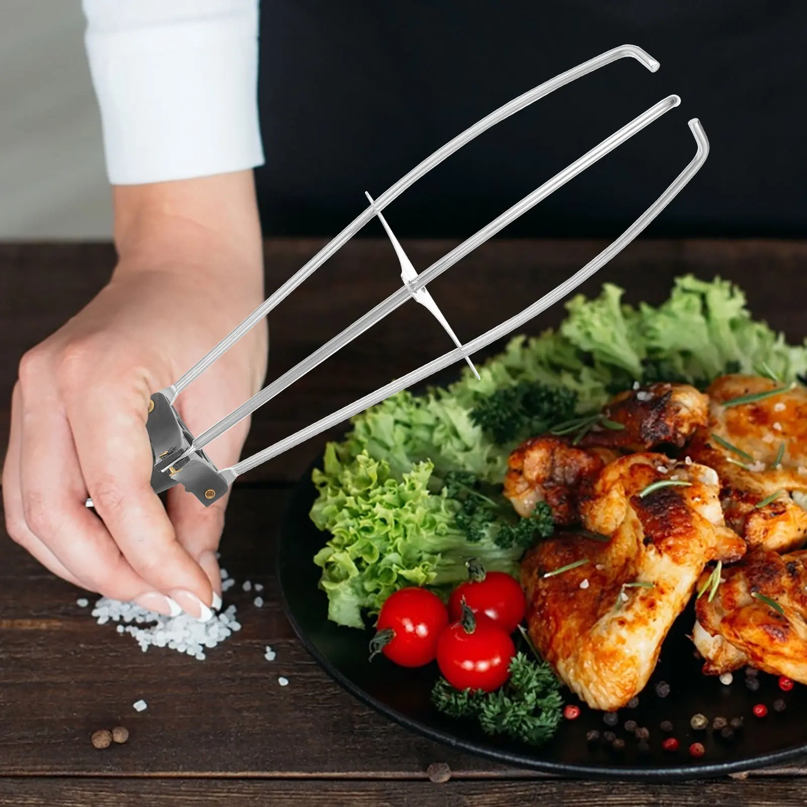 

3-Prong Stainless Steel Bowl Clip Anti-Scald Dish Gripper Heat Resistant Kitchen Tool for Hot Cookware Handling