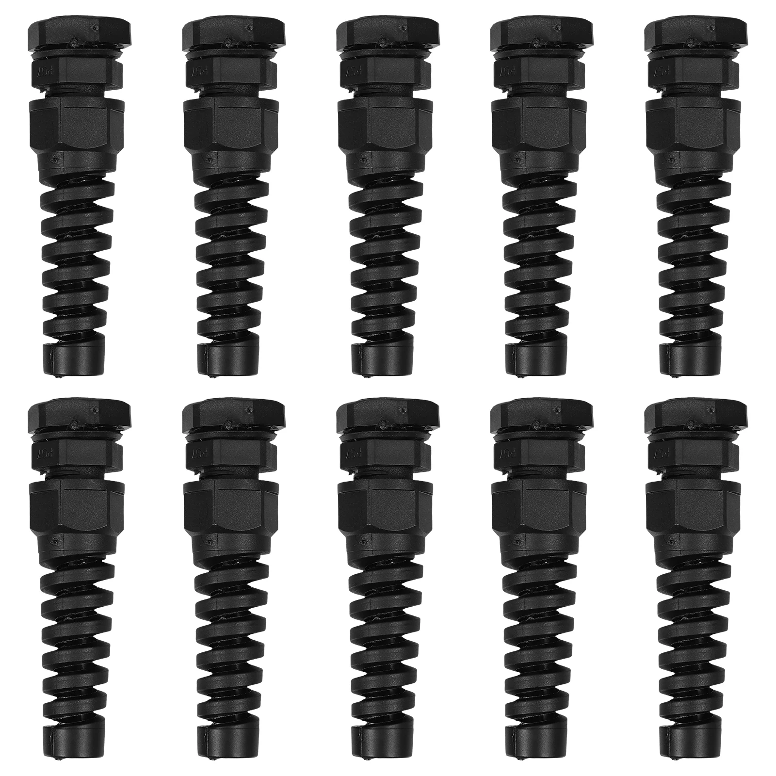 10pcs Strain Relief Waterproof Wire Grommet Nylon Spring Style Cable Joints Plastic Adjustable Cable Glands Set Versatile Sturdy