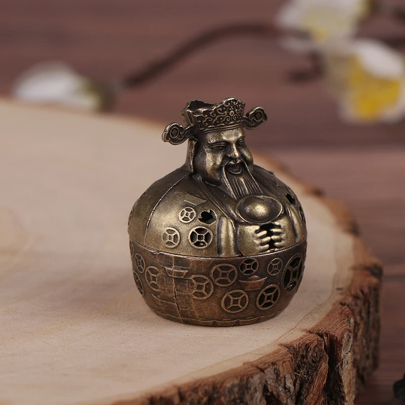 1pcs Creative Alloy Incense Burner Holder God Of Wealth Fumigation Incense Burner Stove Home Furnishings Decoration