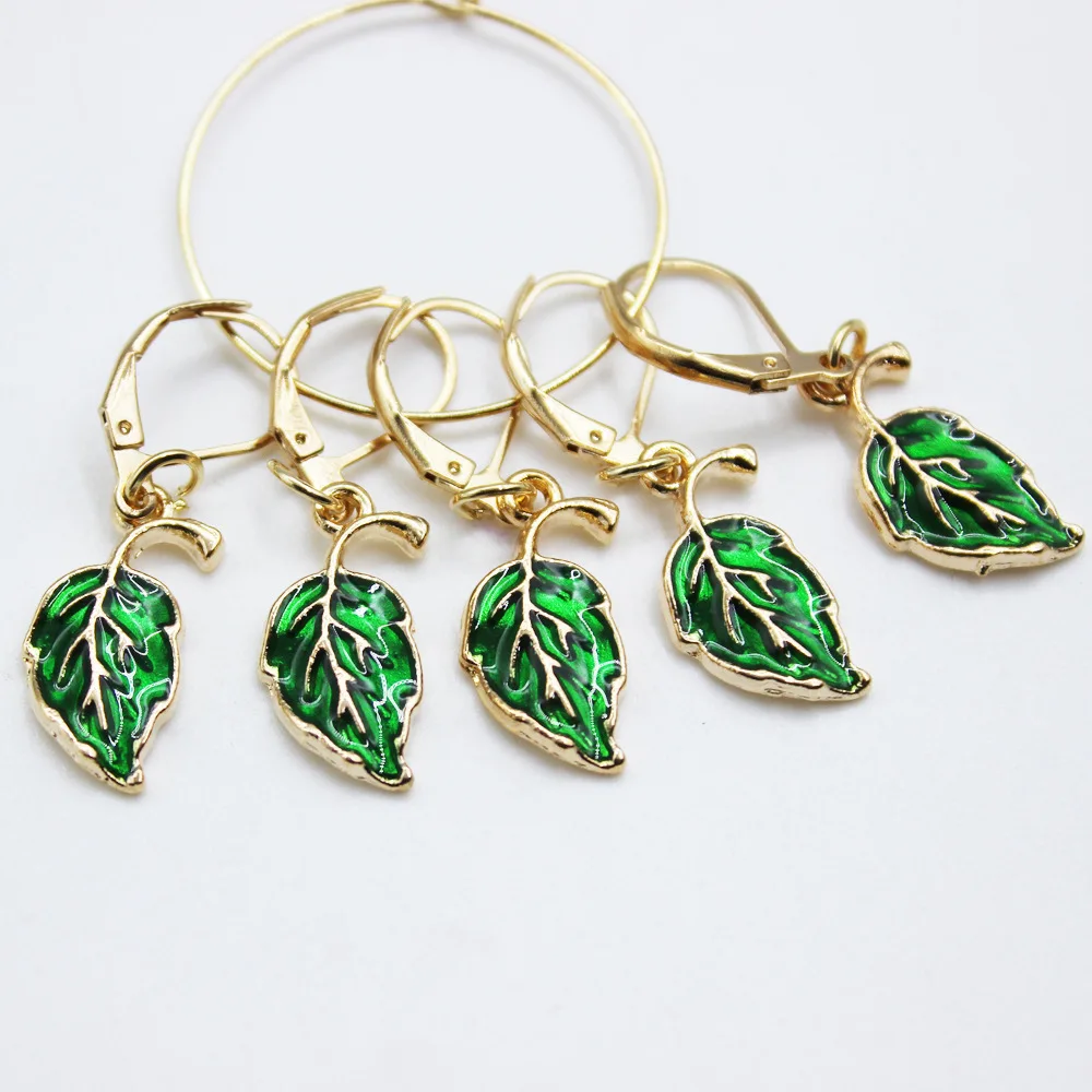 Metal Opuntia Cactus Knitting Stitch Markers, Enamel Charm Locking Crochet Pins for Sewing or Craft Accessories of DIY Supplies