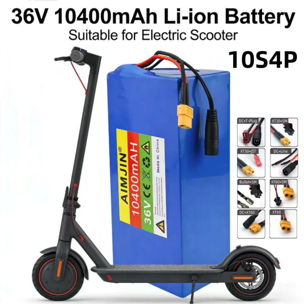 

100%Original 36V 10S4P 10400mAh 500W High-Capacity Lithium-Ion Battery Pack – BMS & Plug Optional