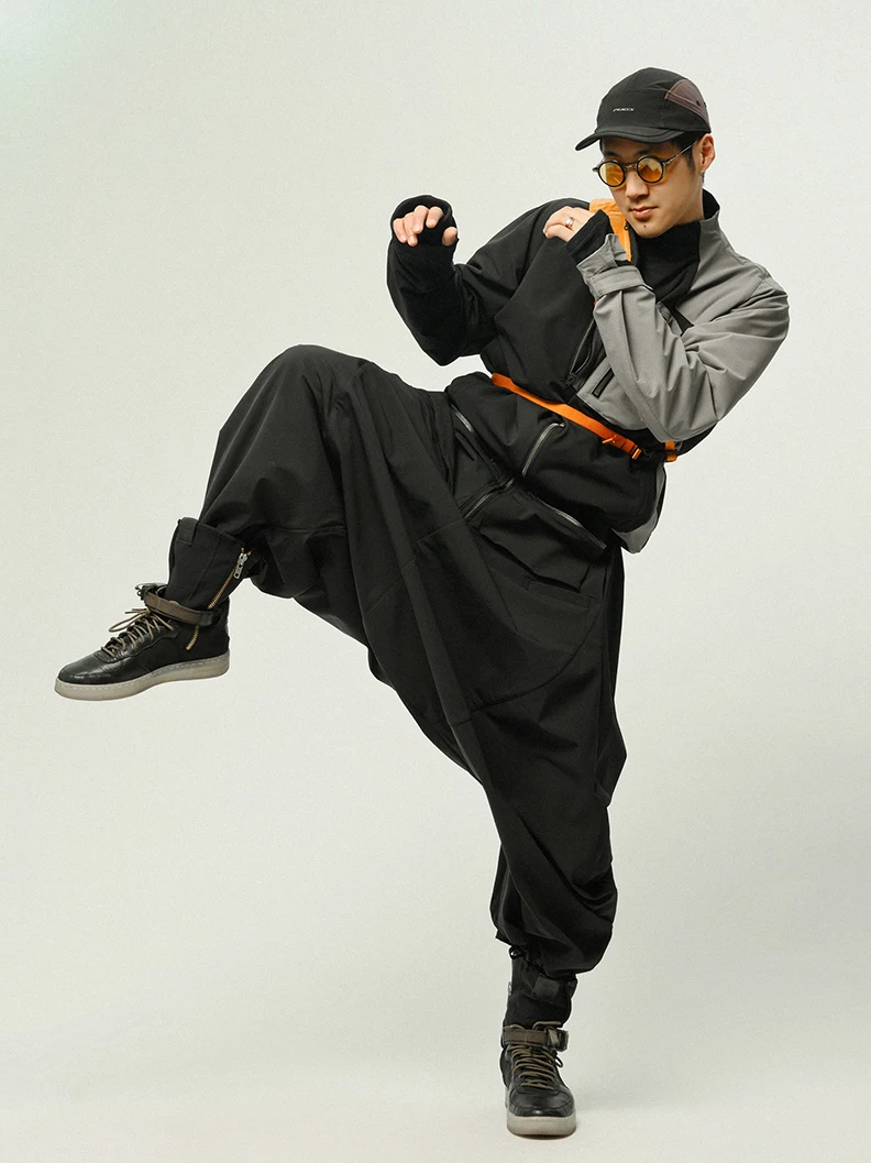 INCONSTANT 25SS P58 بنطلون واسع للغاية بنطال رفيع ملابس فنية سايبربانك ملابس داكنة ملابس الشارع الشهير بنطلون غير رسمي أنيق