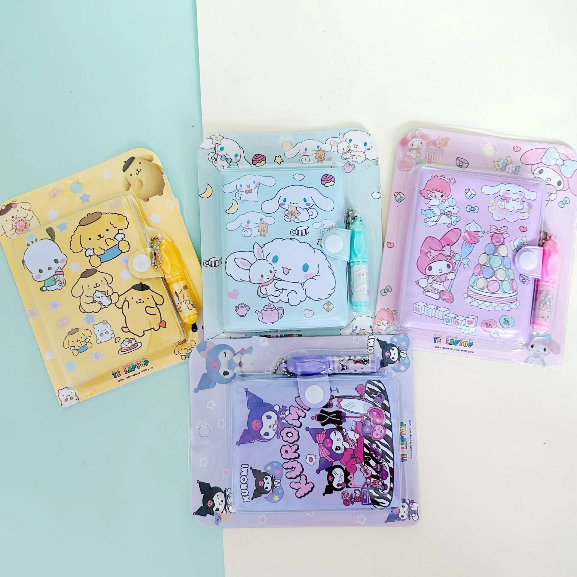 Sanrio Diary Journal Notebook Anime Kuromi Cinnamoroll Melody Small Size Portable Ledger School Supplies Stationery Kids Gifts