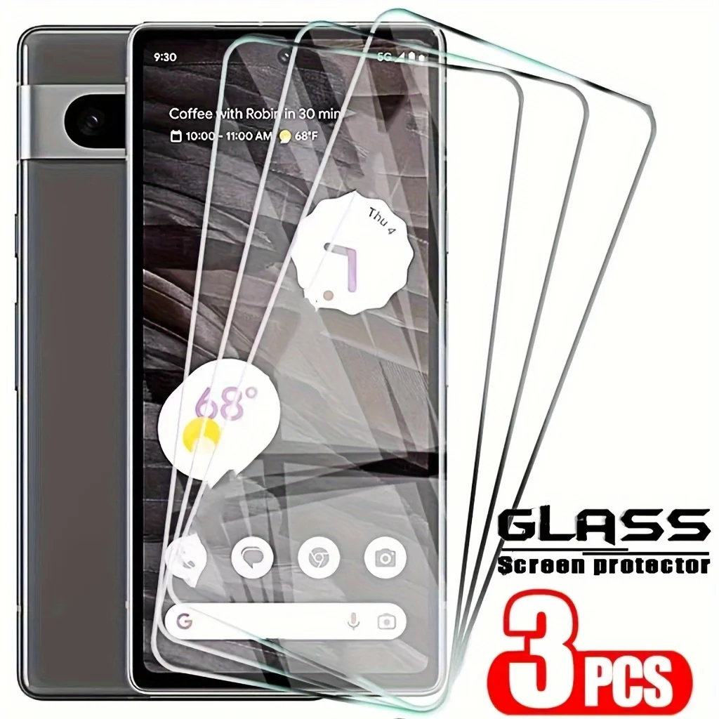 

Набор из 3 высококачественных защитных стекол 9H для Google Pixel 9/9 Pro/8/8A/8 Pro/7/7A/6/6A - кристально прозрачные, устойчивые к царапинам