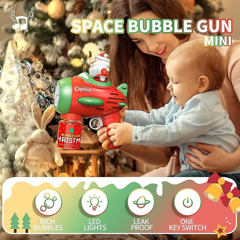 Weihnachts blasen pistolen Maschine für Kinder, 7000 Blasen pro Minute leuchten Bubble Maker, Indoor/Outdoor Geburtstags feier für Jungen Mädchen