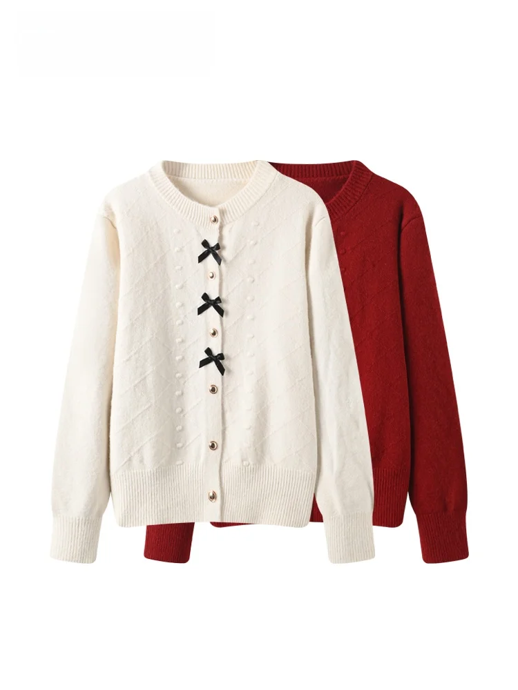 

plus Size Knitted Long Sve round Ne Sweater Women's Early Spring Faionable Versatile Small Fraance Sle Top