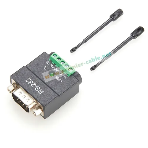 Imagen 2 del producto Convertidor serie 2 en 1 RS232 a RS485/TTL DB9 macho a bloque de terminales de tornillo de 5 pines adaptador de señal de interfaz RS232 a 3,3 V/5V