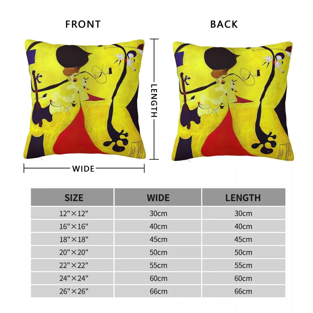 Joan Miro Surrealism Pillowcase Polyester Linen Velvet Pattern Zip Decor Car Cushion Cover 45x45