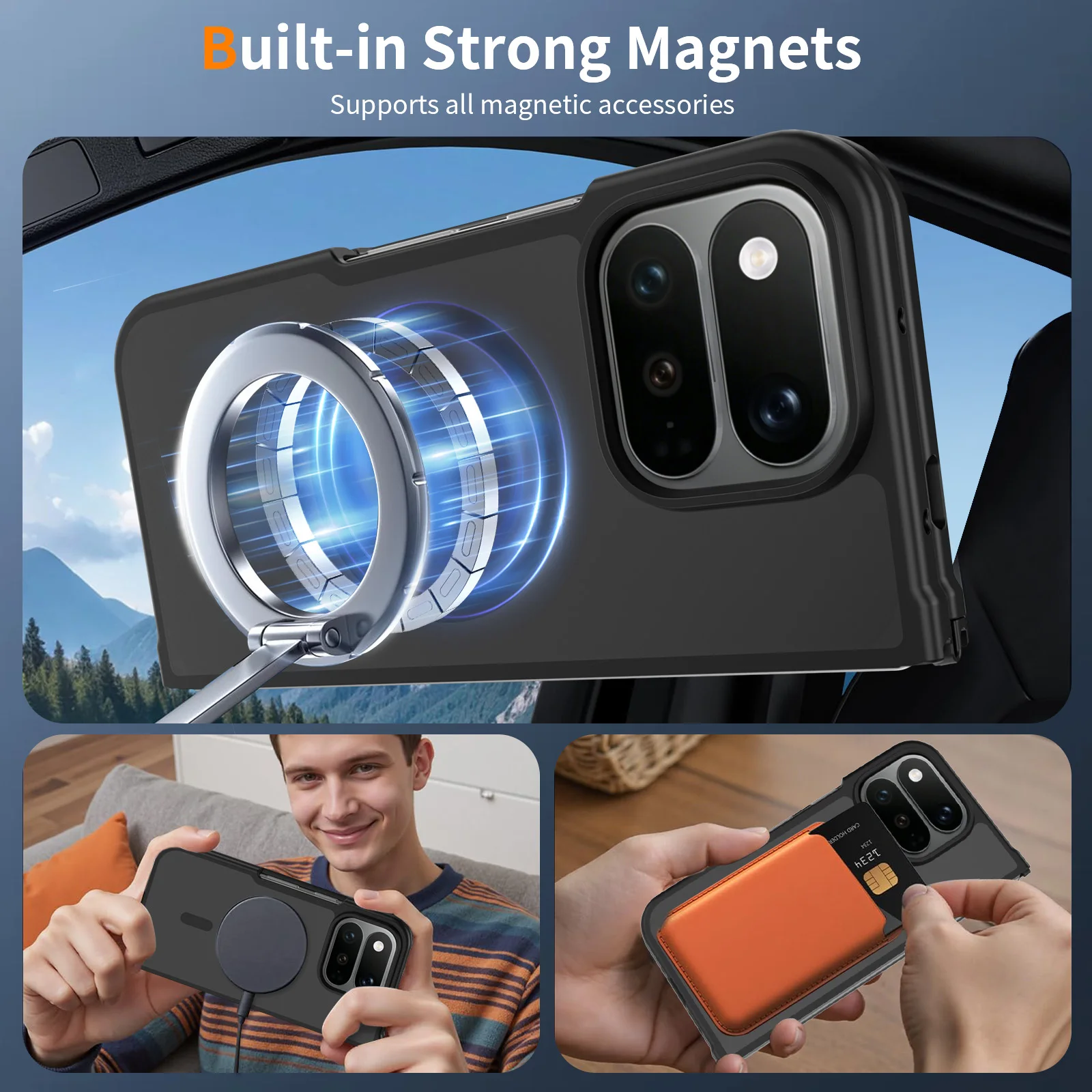 Für Google Pixel 11 Pro Fold Hülle Magnetische Matte Hartabdeckung TPU+PC Matte Sturzsichere Handyhülle Transluzent Mattiert – Detail 6