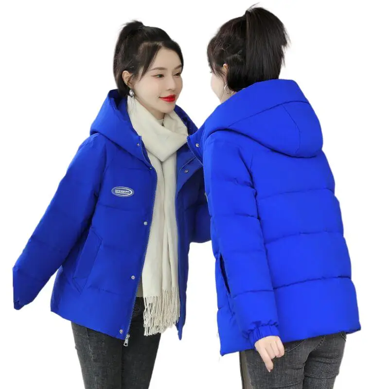 

Streetwear Warm Winter Ladies Thick Coats 2024 New Women Zipper Candy Colored Hood Fashion Brand Solid Warm Jacket