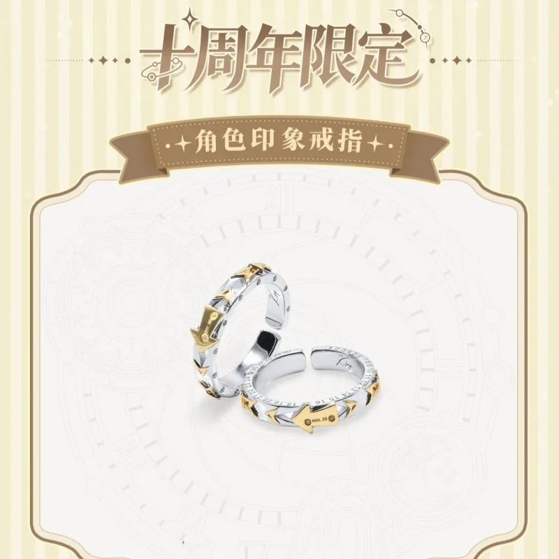 Anillos de 10.º Aniversario AOTU World Ring para Mujer, Joyería Gris, Tendencia de Moda para Fiestas, Accesorios Metálicos Anmicius, Regalo Godrose Camil
