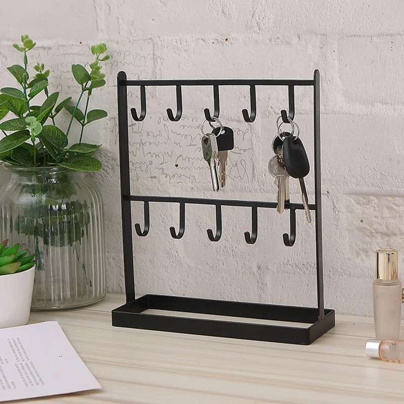 Tabletop Iron Jewelry Jewelry Earring Hanger Necklace Ring Earring Earring Shelf Display Shelf Porch Key Rack