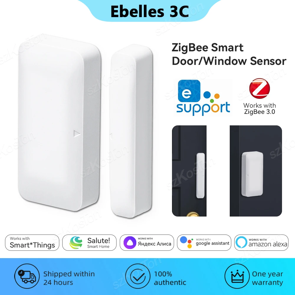 EWeLink App ZigBee3.0 เซ็นเซอร์ประตูและหน้าต่าง Smart Home Security-ป้องกันเครื่องตรวจจับสําหรับ Home Assistant Zigbee2MQTT Alice