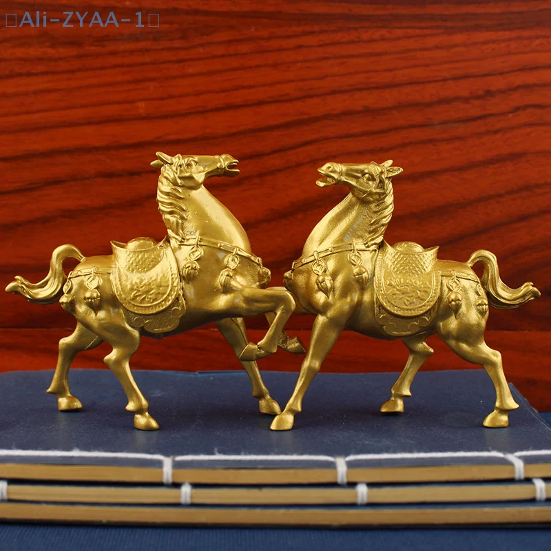 【ZYAA-1】2026 سنة تمثال حصان زودياك معدني ذهبي نموذج حصان محاكاة زخرفة الحصان ديكور المنزل والمكتب وسطح المكتب #3