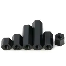 50pcs Black Nylon Spacer Screws #4