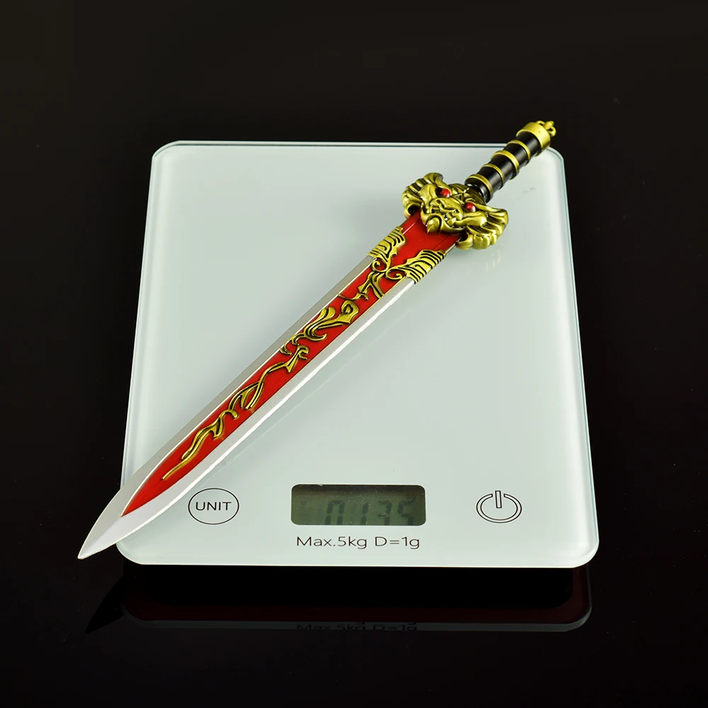 28 cm/11,02 pulgadas creación de dioses 12 espada divina periférica armas masculinas y femeninas modelos colecciones de aleaciones antiguas adornos regalos
