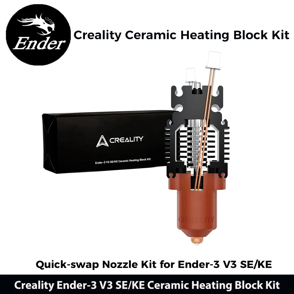 

Комплект керамического нагревательного блока Creality Ender-3 V3 SE KE High Flow Printing 300 ℃ Комплект насадок для быстрой замены, устойчивый к высоким температурам
