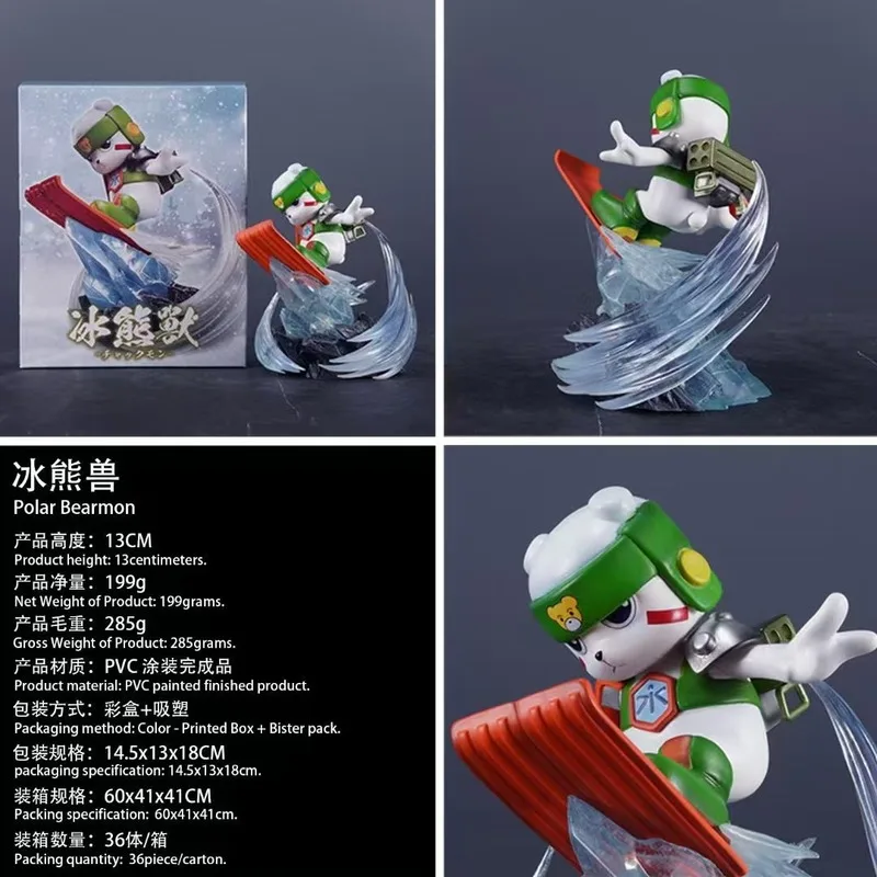 

Фигурка Digimon Frontier Polar Bearmon GK Snowboarding, ПВХ, окрашенная, аниме-статуэтка, украшение для автомобиля/рабочего стола, подарок для фанатов аниме