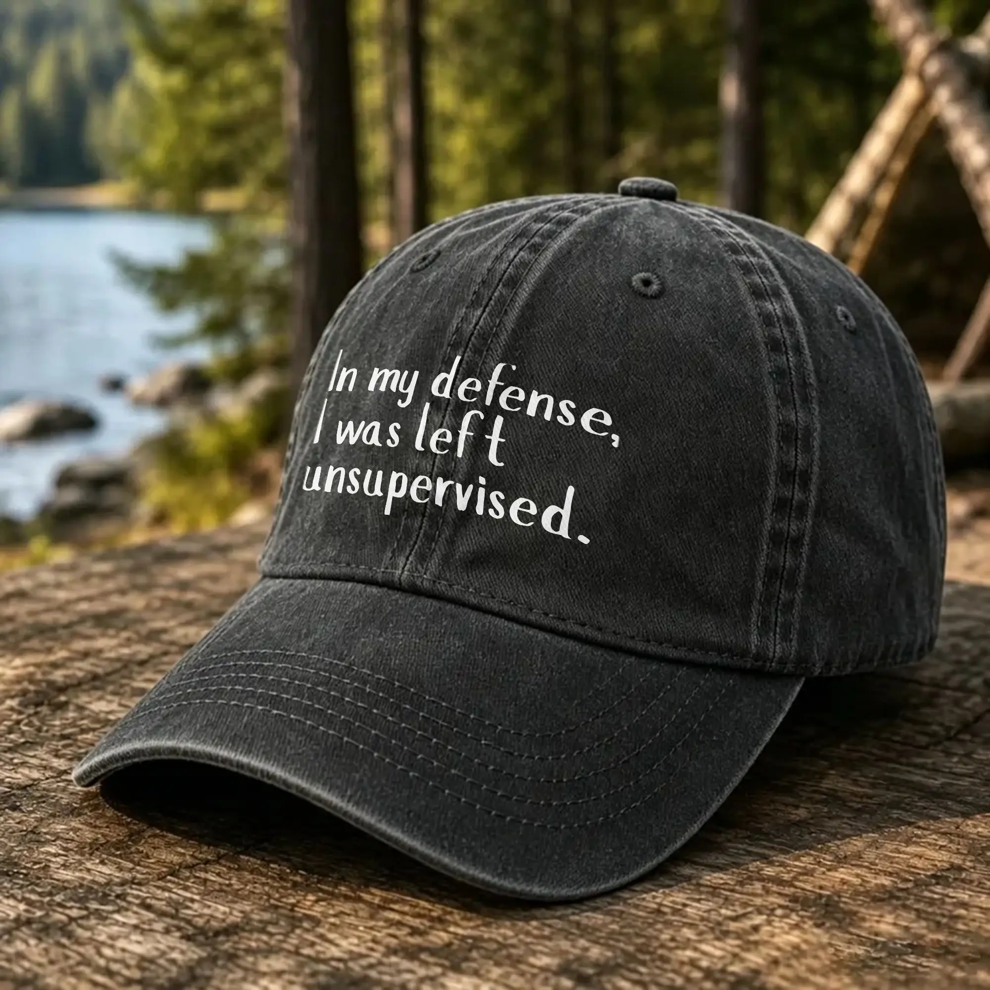 Baseball Cap In My Defense I Was Left Unsupervised Sarcasm Saying  Summer Hats  Men Adult Tennis Skate Adjustable Baseball Caps