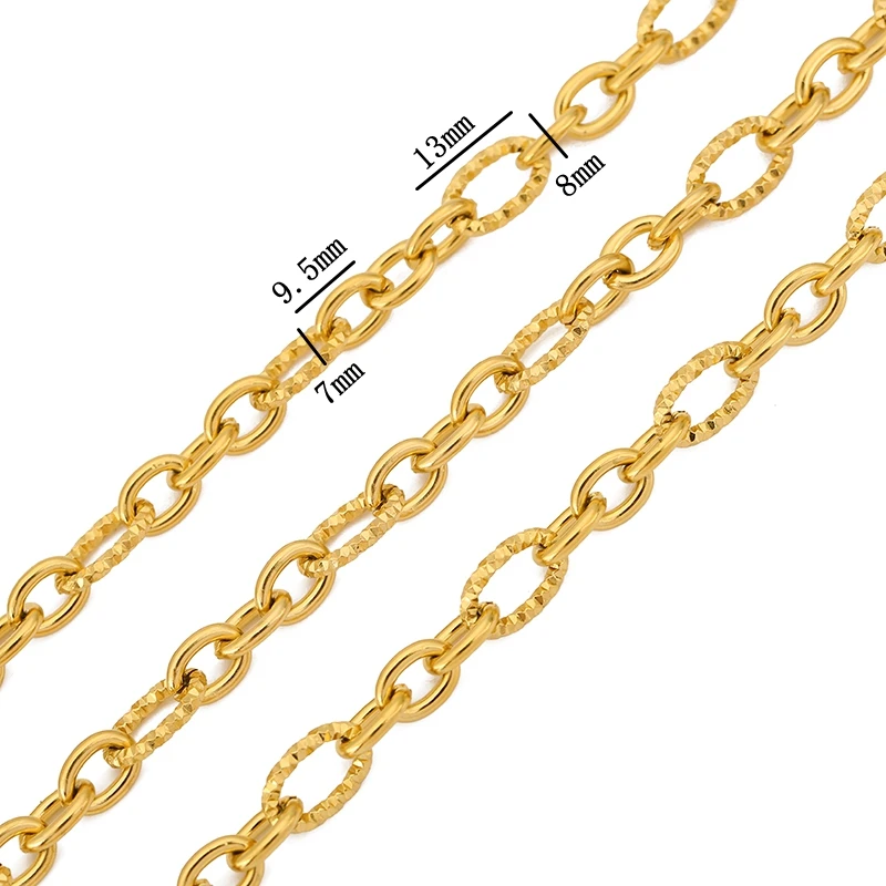 1 متر PVD مطلية بالذهب الفولاذ المقاوم للصدأ سميكة كبيرة سلاسل ثقيلة لصنع المجوهرات قلادة سوار DIY بها بنفسك سلسلة مجوهرات العثور