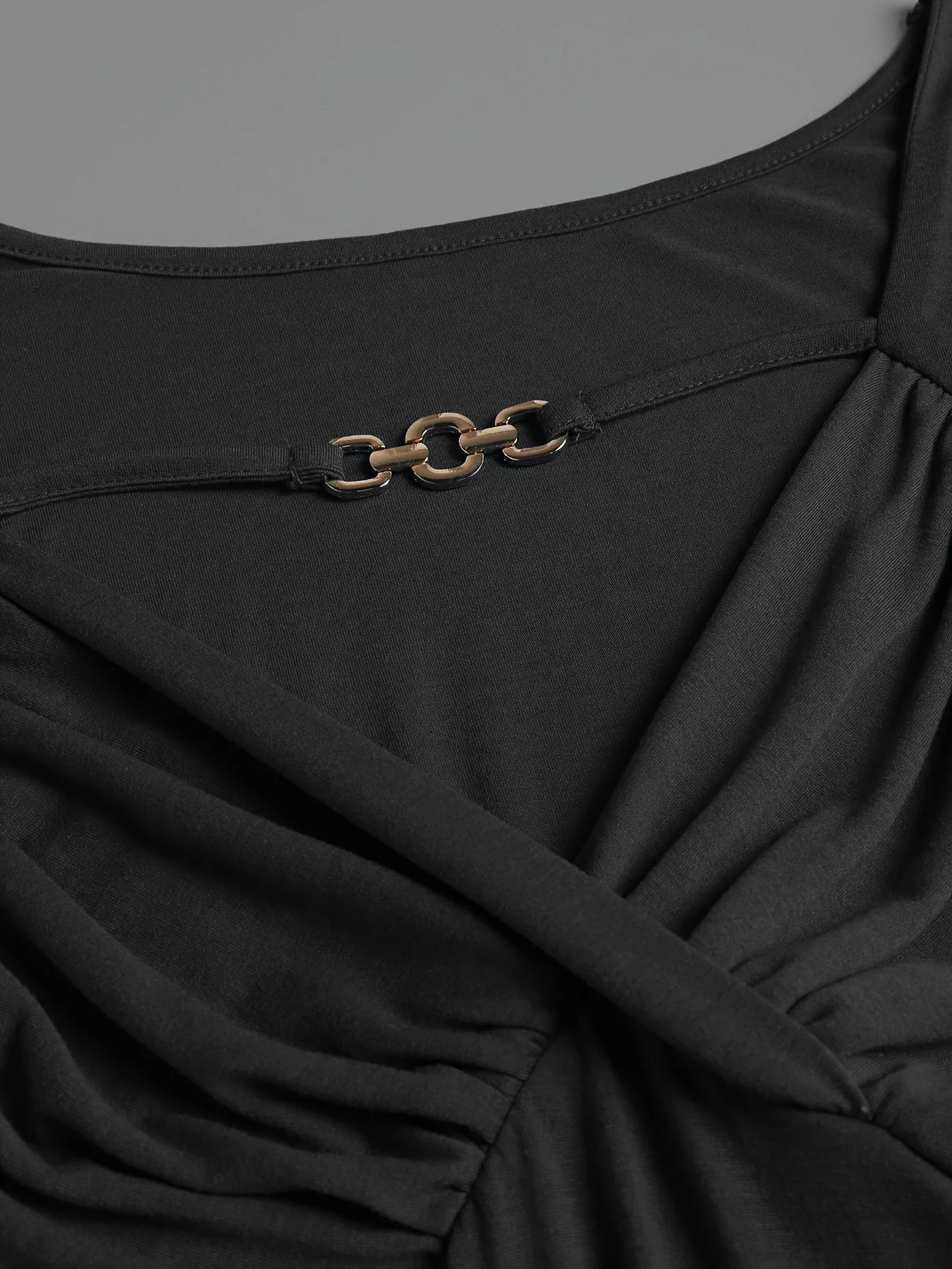 2025, beliebter Stil, großes Damen-T-Shirt mit Schmetterlingsärmeln, Rüschen und Falten, einfarbig, schräge Knopfleiste – Detail 10